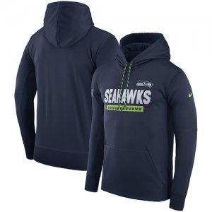 Men\'s Seattle Seahawks Nike Navy Sideline Team Name Performance Pullover Hoodie