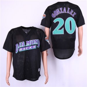 Diamondbacks #20 Luis Gonzalez Black Mesh BP Jersey