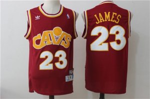 Cavaliers # 23 Lebron James Burgundy Hardwood Classics Swingman Jersey