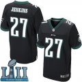 Men Nike Philadelphia Eagles #27 Malcolm Jenkins Black 2018 Super Bowl LII Elite Jersey