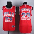 NBA Chicago Bulls #23 Michael Jordan Red jerseys(USA Flag Fashion)