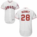 Men's Majestic Los Angeles Angels of Anaheim #28 Andrew Heaney White Flexbase Authentic Collection MLB Jersey