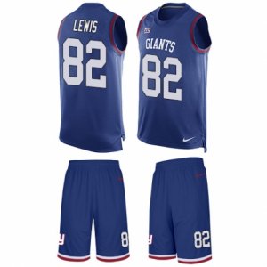Mens Nike New York Giants #82 Roger Lewis Limited Royal Blue Tank Top Suit NFL Jersey