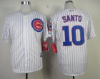 mlb jerseys chicago cubs #10 SANTO white[blue stripe][2014 new]