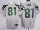 2015 Super Bowl XLIX Nike NFL Seattle Seahawks #81 Golden Tate Grey Jerseys(Elite)