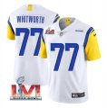 Nike Rams #77 Andrew Whitworth White 2022 Super Bowl LVI Vapor Limited Jersey
