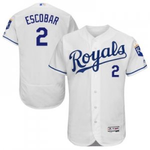 Kansas City Royals #2 Alcides Escobar White Flexbase Authentic Collection Stitched Baseball Jersey