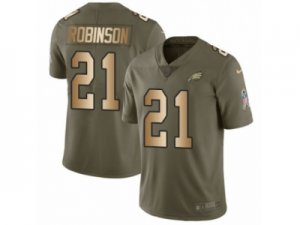 Men Nike Philadelphia Eagles #21 Patrick Robinson Limited Olive Gold 2017 Salute to Service NFL Jersey