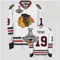 nhl jerseys chicago blackhawks #19 janathan toews white[2013 Stanley cup champions]