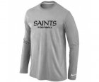 Nike New Orleans Sains Authentic font Long Sleeve T-Shirt Grey