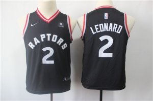 Raptors #2 Kawhi Leonard Black Youth Nike Swingman Jersey