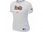 Women Arizona Diamondbacks Crimson Nike White Short Sleeve Practice T-Shirt