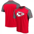 Kansas City Chiefs NFL Pro Line by Fanatics Branded Iconic Color Block T-Shirt RedHeathered Gray