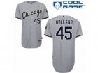 Youth Majestic Chicago White Sox #45 Derek Holland Replica Grey Road Cool Base MLB Jersey