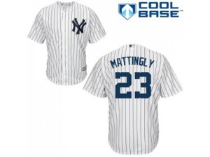 Youth New York Yankees #23 Don Mattingly White Cool Base Stitched MLB Jersey