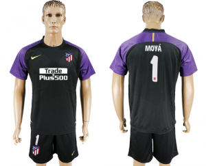 2017-18 Atletico Madrid 1 MOYA Black Goalkeeper Soccer Jersey