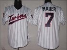 mlb minnesota twins #7 mauer white[50th]