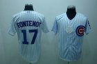 mlb chicago cubs fontenot #17 white(blue strip)