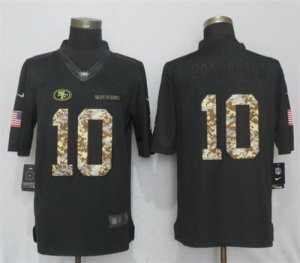 Nike 49ers #10 Jimmy Garoppolo Anthracite Salute To Service Limited Jersey