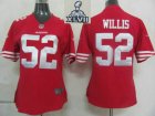 2013 Super Bowl XLVII Women NEW San Francisco 49ers 52 Willis Red Jerseys