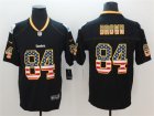 Nike Steelers #84 Antonio Brown Black USA Flag Fashion Color Rush Limited Jersey
