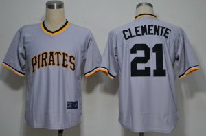 mlb jerseys pittsburgh pirates #21 clemente m&n grey