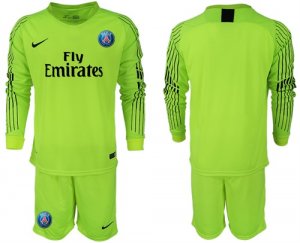 2018-19 Pari Saint-Germain Fluorescent Green Goalkeeper Long Sleeve Soccer Jersey