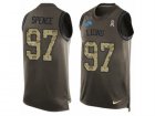 Mens Nike Detroit Lions #97 Akeem Spence Limited Green Salute to Service Tank Top NFL Jersey