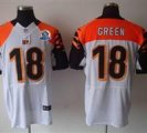 Nike Bengals #18 A.J. Green White With Hall of Fame 50th Patch NFL Elite Jersey