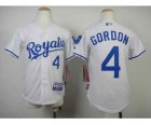 Youth mlb jerseys kansas city royals #4 gordon white