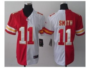 Nike women nfl jerseys kansas city chiefs #11 smith white-red[Elite split]