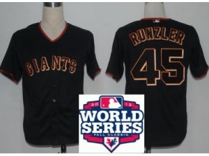 2012 world series mlb san francisco giants #45 runzler black