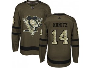 Youth Adidas Pittsburgh Penguins #14 Chris Kunitz Green Salute to Service Stitched NHL Jersey