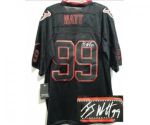 Nike jerseys houston texans #99 watt black[Elite lights out signature]