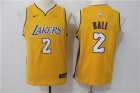 Lakers #2 Lonzo Ball Yellow Youth Nike Swingman Jersey