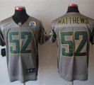 Nike Packers #52 Clay Matthews Grey Shadow With Hall of Fame 50th Patch NFL Elite Jersey