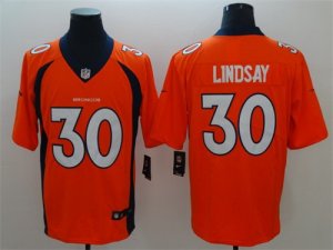 Nike Broncos #30 Phillip Lindsay Orange Vapor Untouchable Limited Jersey