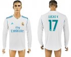 2017-18 Real Madrid 17 LUCAS V. Home Long Sleeve Thailand Soccer Jersey