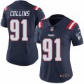 Women's Nike New England Patriots #91 Jamie Collins Limited Navy Blue Rush NFL Jersey