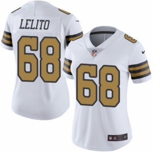 Women\'s Nike New Orleans Saints #68 Tim Lelito Limited White Rush NFL Jersey