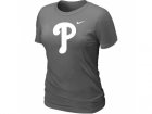 women MLB Philadelphia Phillies Heathered D.Grey Nike Blended T-Shirt