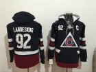 Avalanche #92 Gabriel Landeskog Navy All Stitched Hooded Sweatshirt