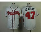 mlb jerseys atlanta braves #47 glavine white[75 th]