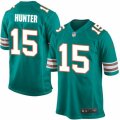 Mens Nike Miami Dolphins #15 Justin Hunter Game Aqua Green Alternate NFL Jersey