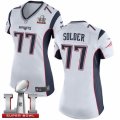 Womens Nike New England Patriots #77 Nate Solder Elite White Super Bowl LI 51 NFL Jersey