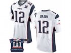 Mens Nike New England Patriots #12 Tom Brady Elite White Super Bowl LI Champions NFL Jersey