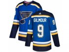 Men Adidas St. Louis Blues #9 Doug Gilmour Blue Home Authentic Stitched NHL Jersey