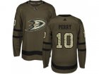 Youth Adidas Anaheim Ducks #10 Corey Perry Green Salute to Service Stitched NHL Jersey