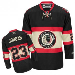 Mens Chicago Blackhawks #23 Michael Jordan Black New Third Jersey