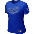 Women MLB Kansas City Royals Blue Nike Short Sleeve Practice T-Shirt